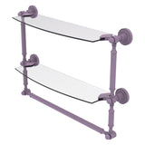 Dottingham Collection Two Tiered Glass Shelf with Integrated Towel Bar
