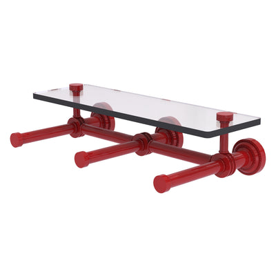 Dottingham Collection Horizontal Reserve 3 Roll Toilet Paper Holder with Glass Shelf