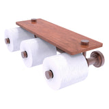 Dottingham Collection Horizontal Reserve 3 Roll Toilet Paper Holder with Wood Shelf