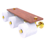 Dottingham Collection Horizontal Reserve 3 Roll Toilet Paper Holder with Wood Shelf
