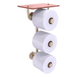 Dottingham Collection 3 Roll Toilet Paper Holder with Wood Shelf
