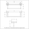Fresno Collection Glass Shelf with Vanity Rail and Integrated Towel Bar