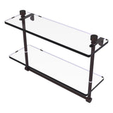 Foxtrot Collection Two Tiered Glass Shelf with Integrated Towel Bar