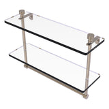 Foxtrot Collection Two Tiered Glass Shelf with Integrated Towel Bar