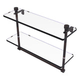 Foxtrot Collection Two Tiered Glass Shelf with Integrated Towel Bar