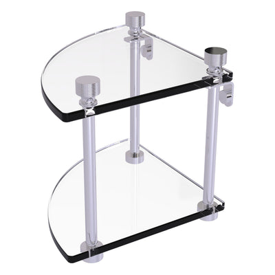 Two Tier Corner Glass Shelf