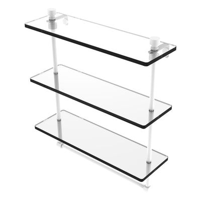 Foxtrot Collection Triple Tiered Glass Shelf with Integrated Towel Bar