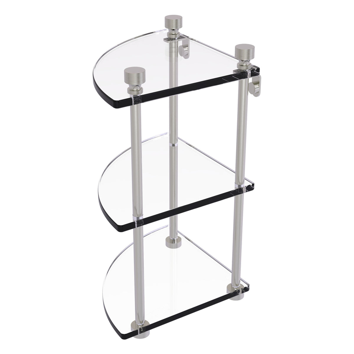 Three Tier Corner Glass Shelf