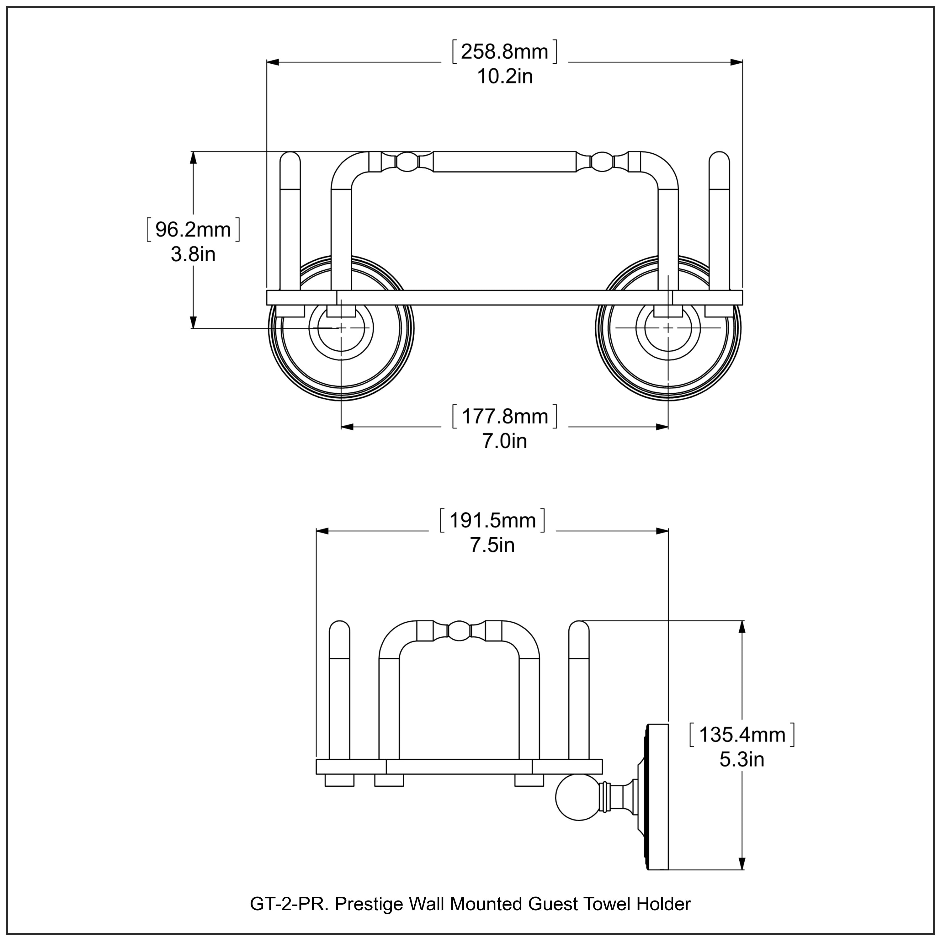 Prestige Wall Mounted Guest Towel Holder