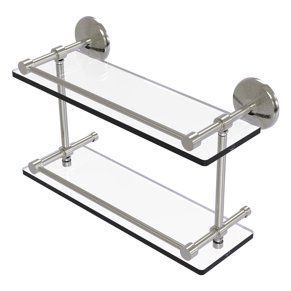 Monte Carlo Collection Double Glass Shelf with Gallery Rail