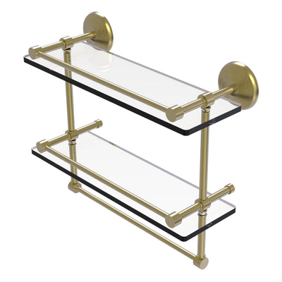 Monte Carlo Collection Double Glass Gallery Rail Shelf with Towel Bar