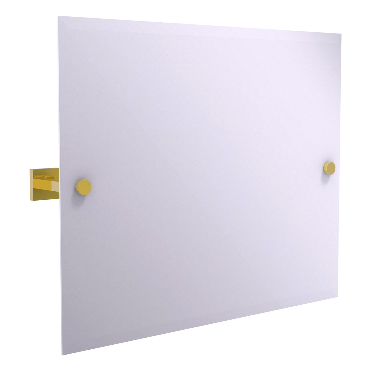Montero Collection Contemporary Frameless Landscape Rectangular Tilt Mirror with Beveled Edge