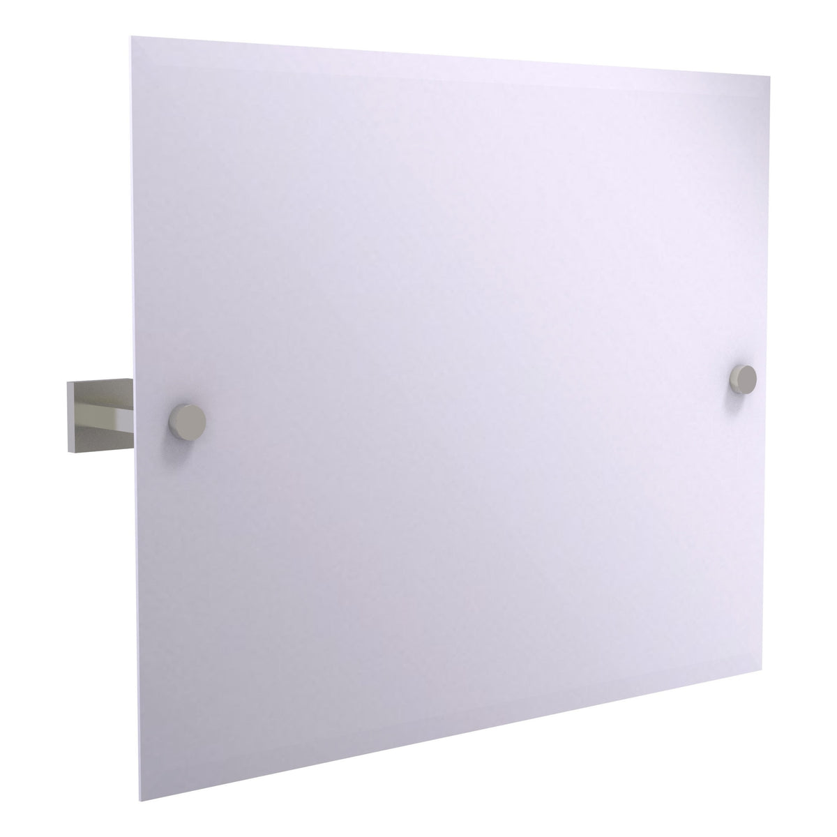Montero Collection Contemporary Frameless Landscape Rectangular Tilt Mirror with Beveled Edge