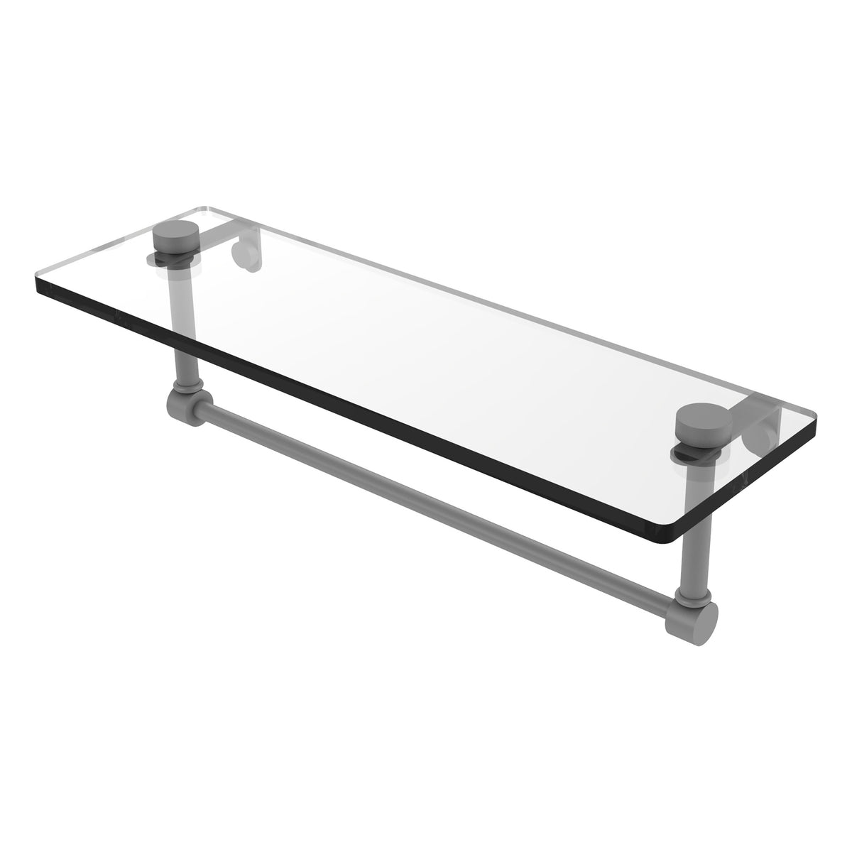 Glass Vanity Shelf with Integrated Towel Bar