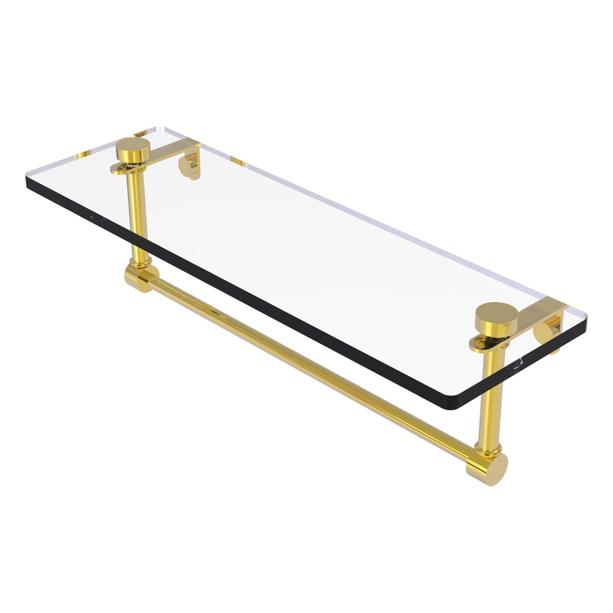Glass Vanity Shelf with Integrated Towel Bar