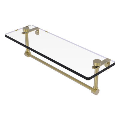 Glass Vanity Shelf with Integrated Towel Bar