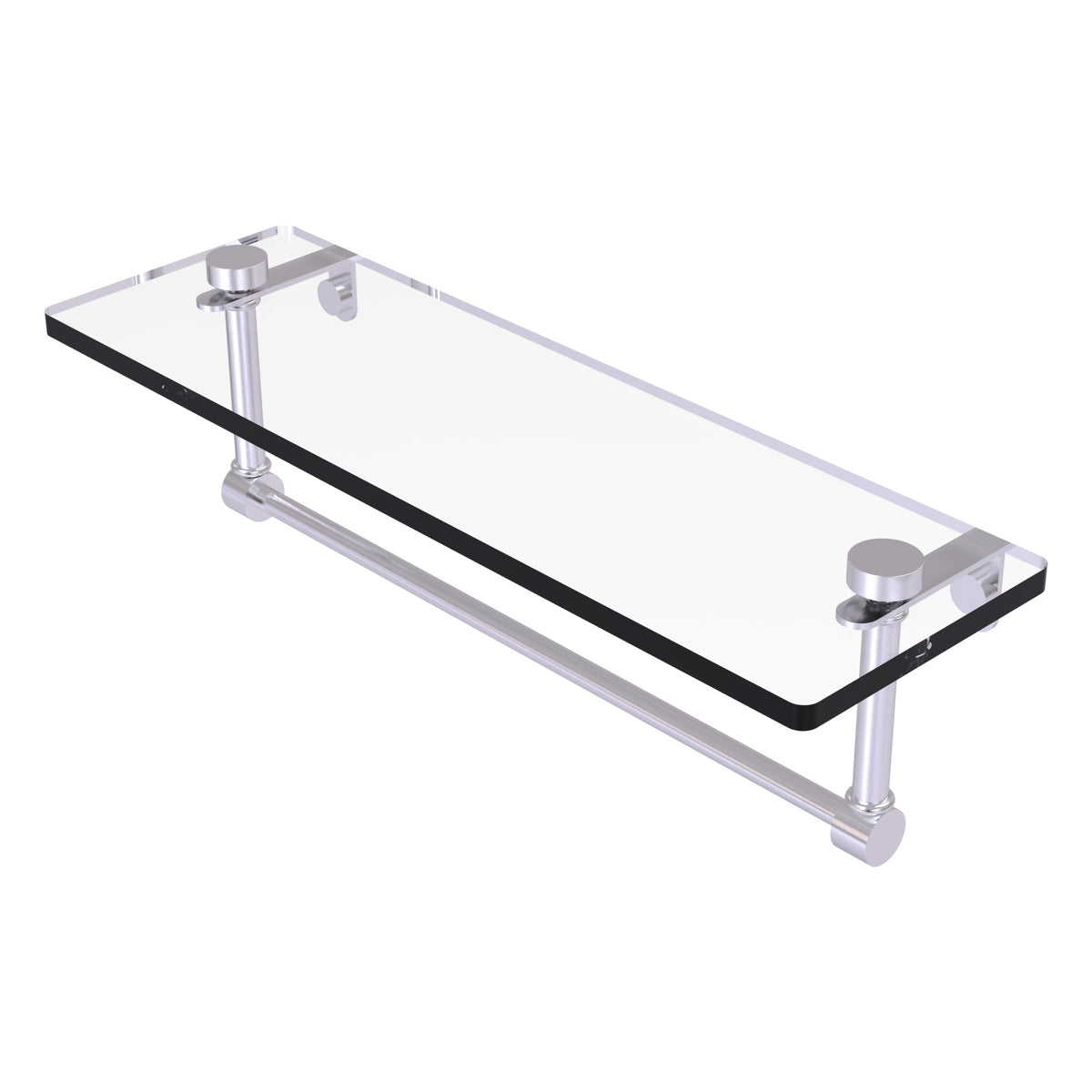 Glass Vanity Shelf with Integrated Towel Bar