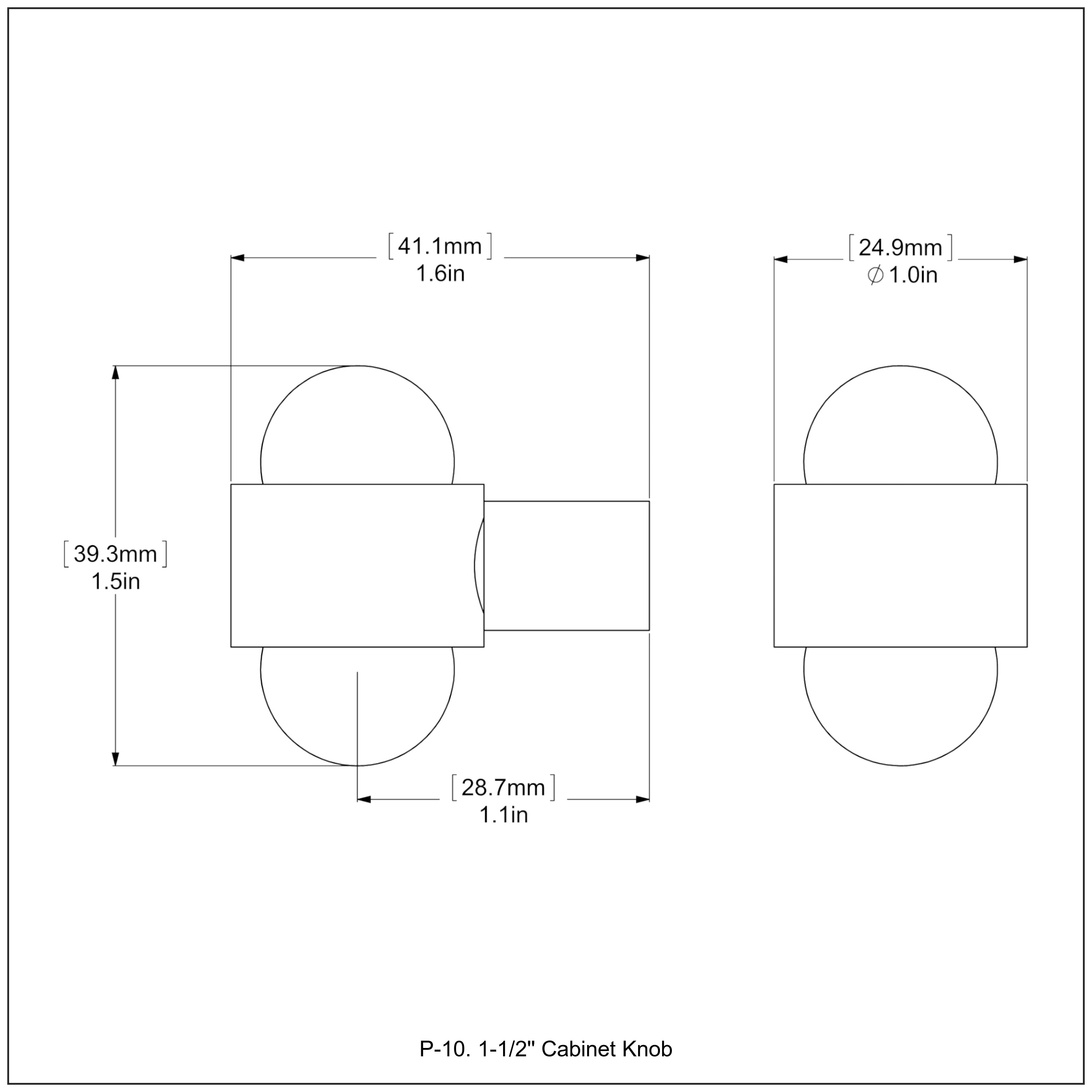 1-1/2 Inch Cabinet Knob