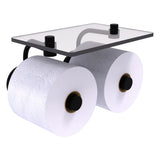 Prestige Skyline Collection 2 Roll Toilet Paper Holder with Glass Shelf