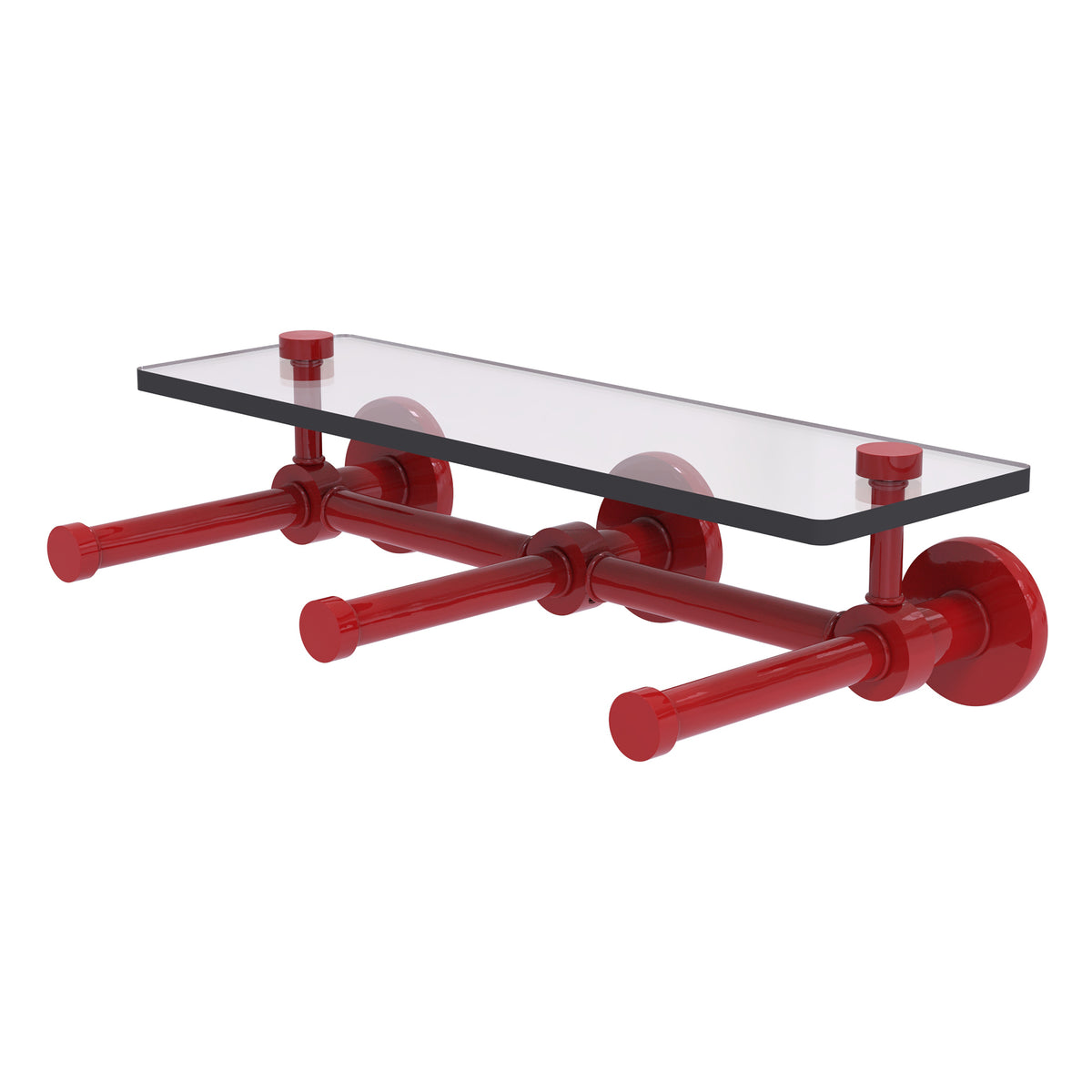 Prestige Skyline Collection Horizontal Reserve 3 Roll Toilet Paper Holder with Glass Shelf