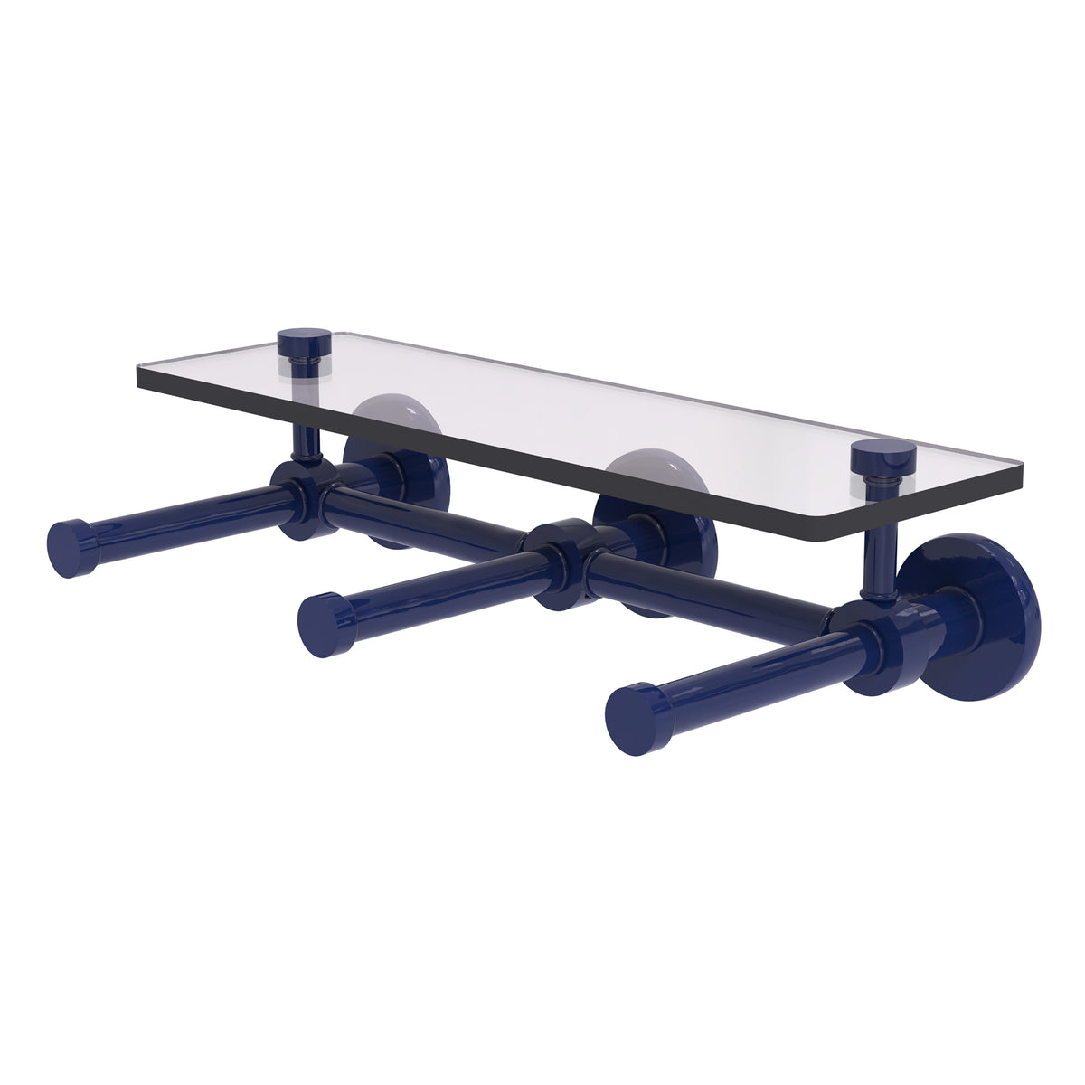 Prestige Skyline Collection Horizontal Reserve 3 Roll Toilet Paper Holder with Glass Shelf