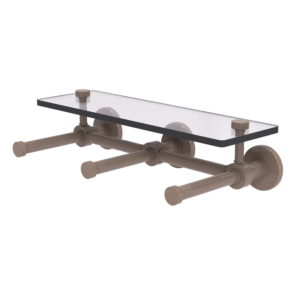 Prestige Skyline Collection Horizontal Reserve 3 Roll Toilet Paper Holder with Glass Shelf