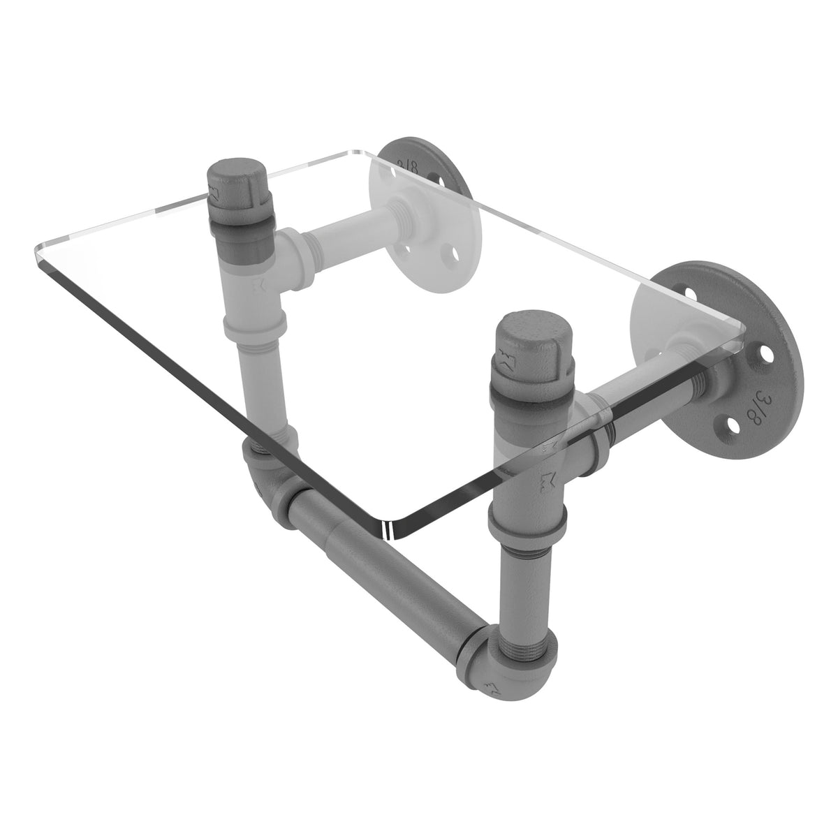 Pipeline Collection Toilet Tissue Holder with Glass Shelf
