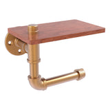 Pipeline Collection Toilet Paper Holder with Wood Shelf