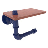 Pipeline Collection Toilet Paper Holder with Wood Shelf