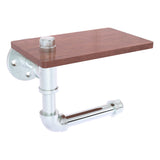 Pipeline Collection Toilet Paper Holder with Wood Shelf
