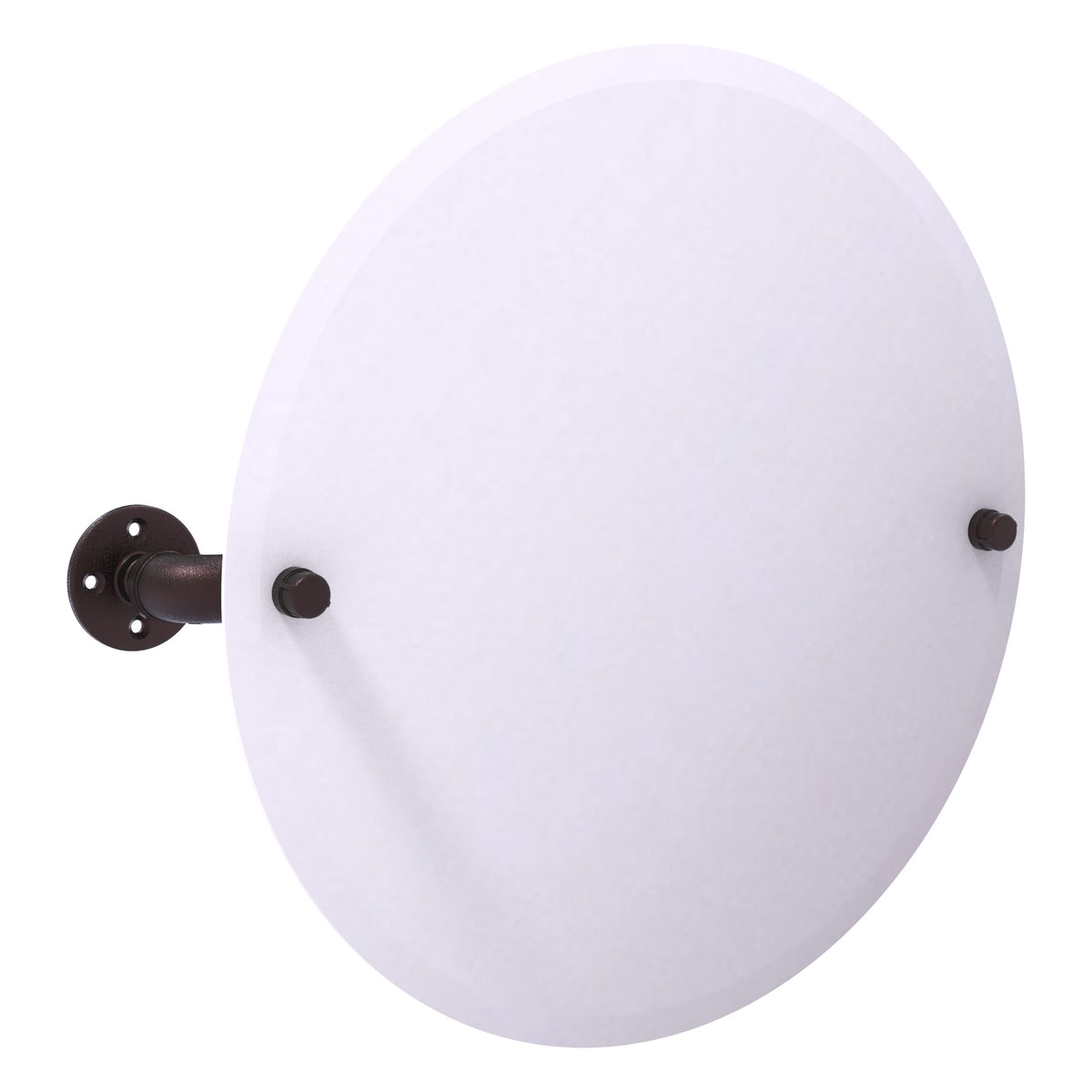 Pipeline Collection Frameless Round Wall Mounted Tilt Mirror