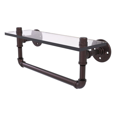 Pipeline Collection Glass Shelf with Towel Bar