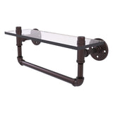Pipeline Collection Glass Shelf with Towel Bar