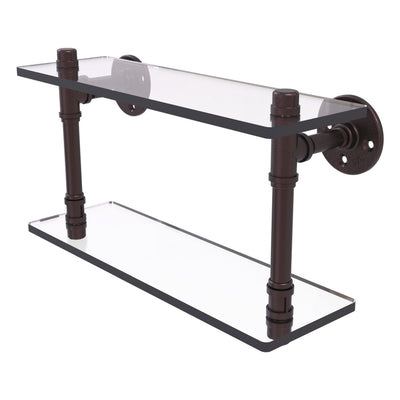 Pipeline Collection Double Glass Shelf