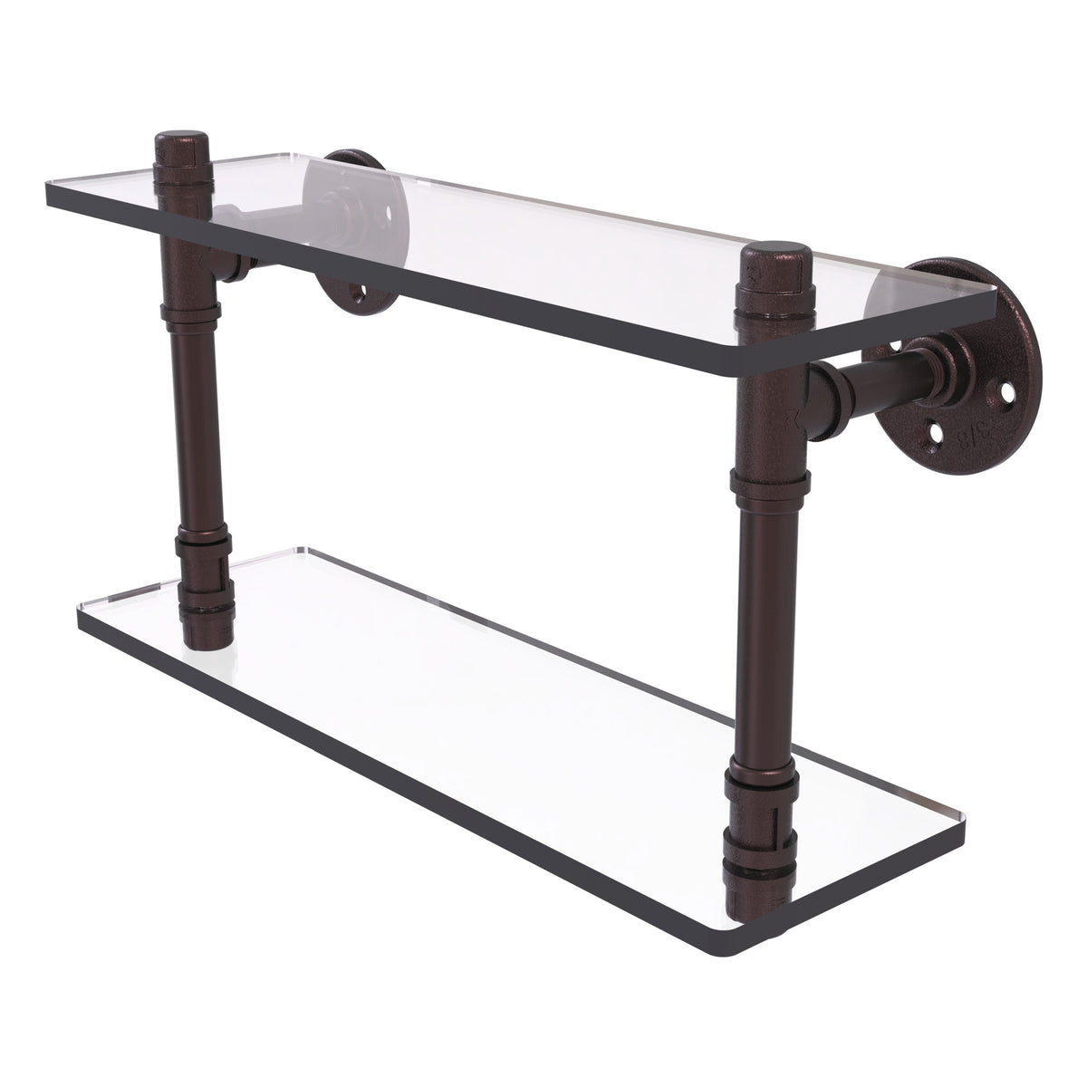 Pipeline Collection Double Glass Shelf