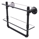 Pipeline Collection Double Glass Shelf with Towel Bar