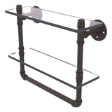 Pipeline Collection Double Glass Shelf with Towel Bar