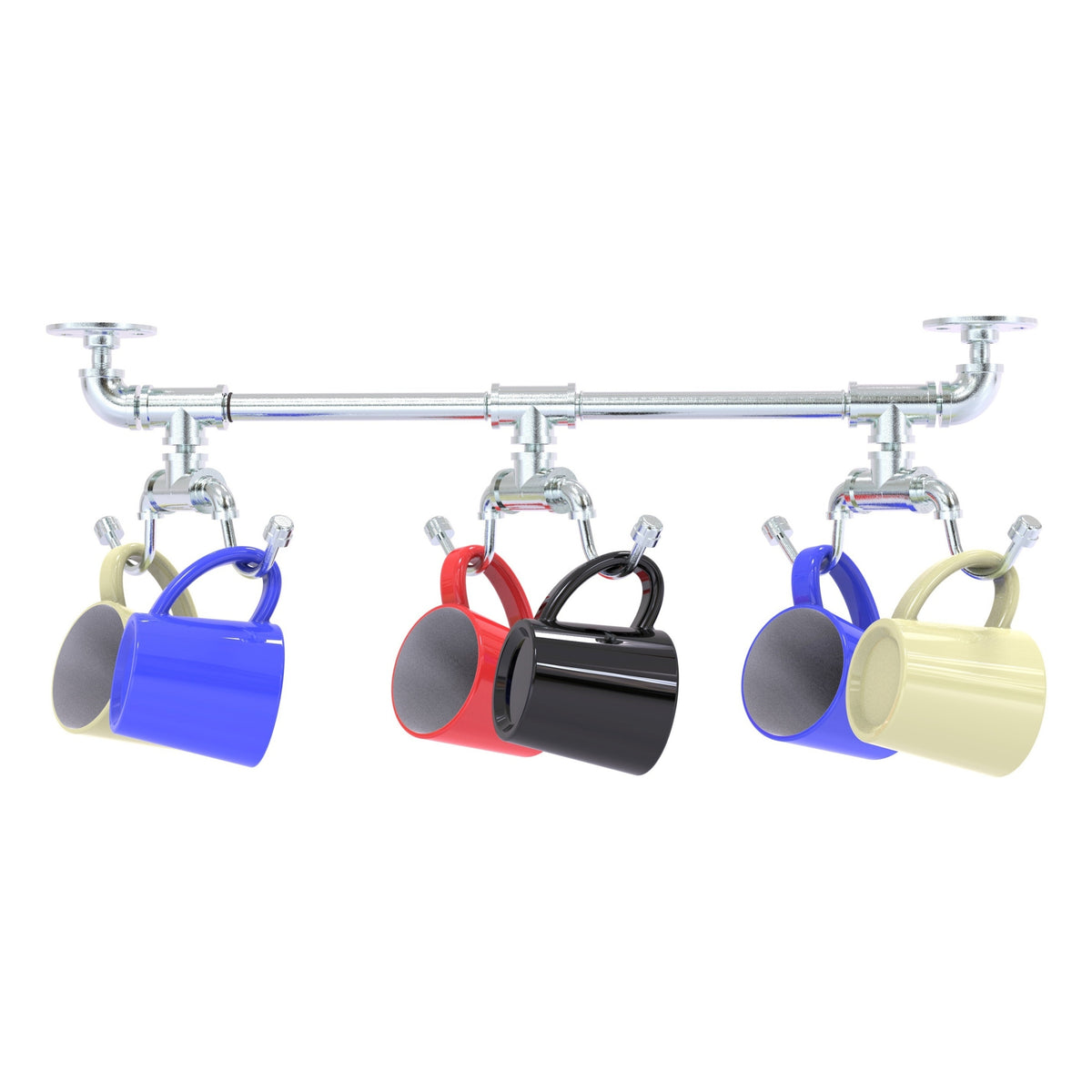 Pipeline Collection Under Cabinet 6 Coffee Mug Rack