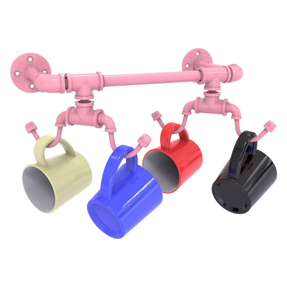 Pipeline Collection Wall Mounted 4 Coffee Mug Rack