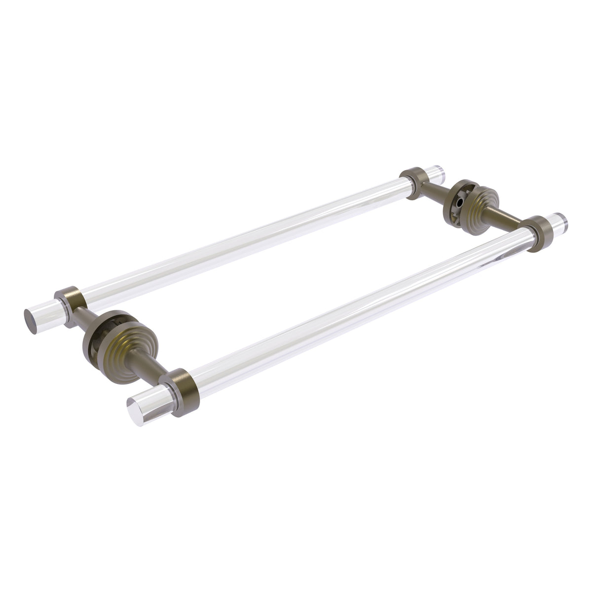 Pacific Beach Collection Back to Back Shower Door Towel Bar with Smooth Accents