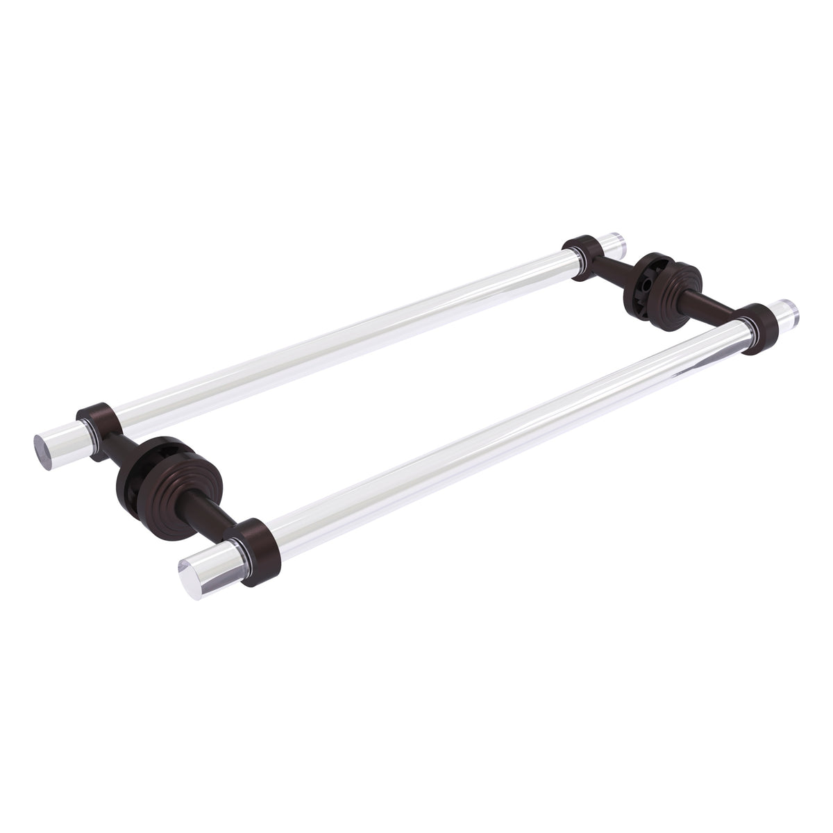 Pacific Beach Collection Back to Back Shower Door Towel Bar with Smooth Accents