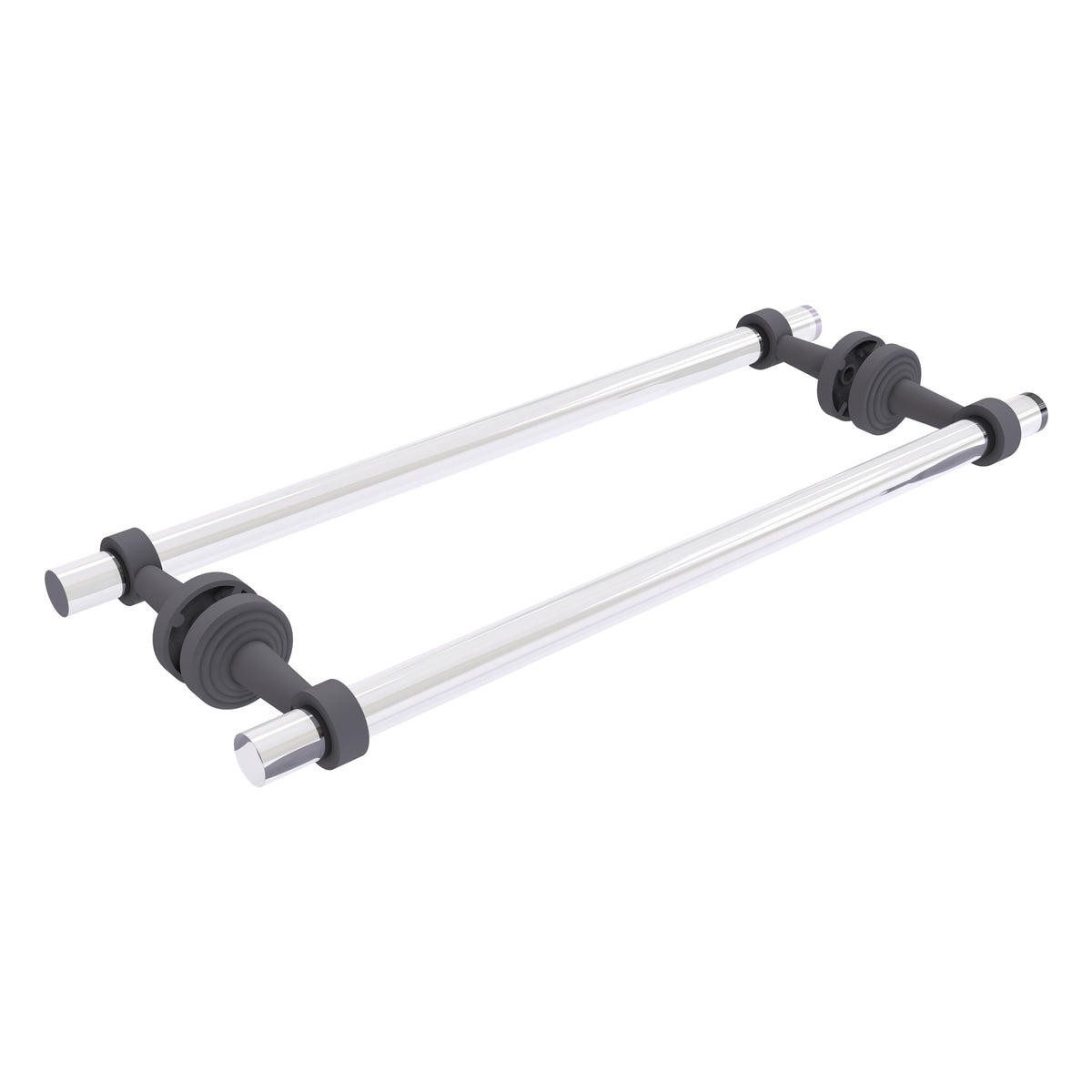 Pacific Beach Collection Back to Back Shower Door Towel Bar with Smooth Accents