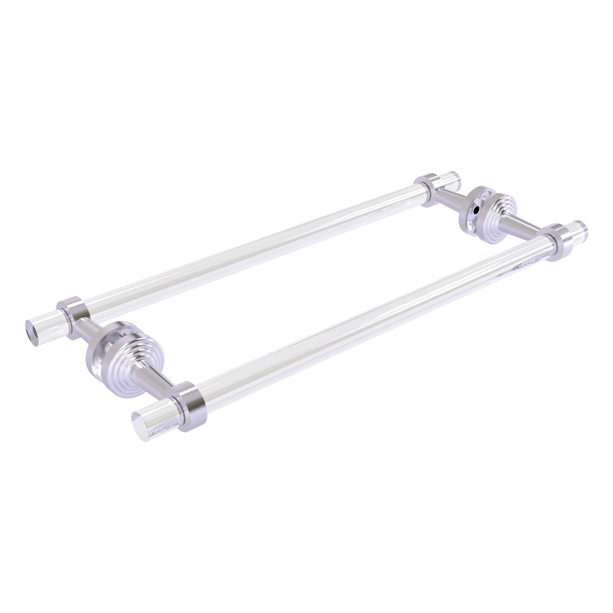 Pacific Beach Collection Back to Back Shower Door Towel Bar with Smooth Accents