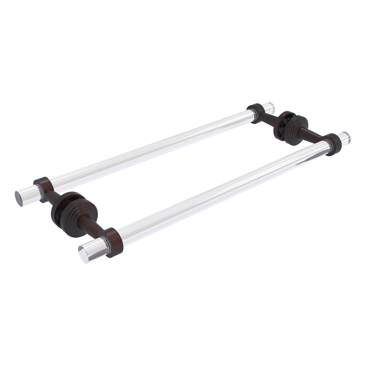 Pacific Beach Collection Back to Back Shower Door Towel Bar with Smooth Accents