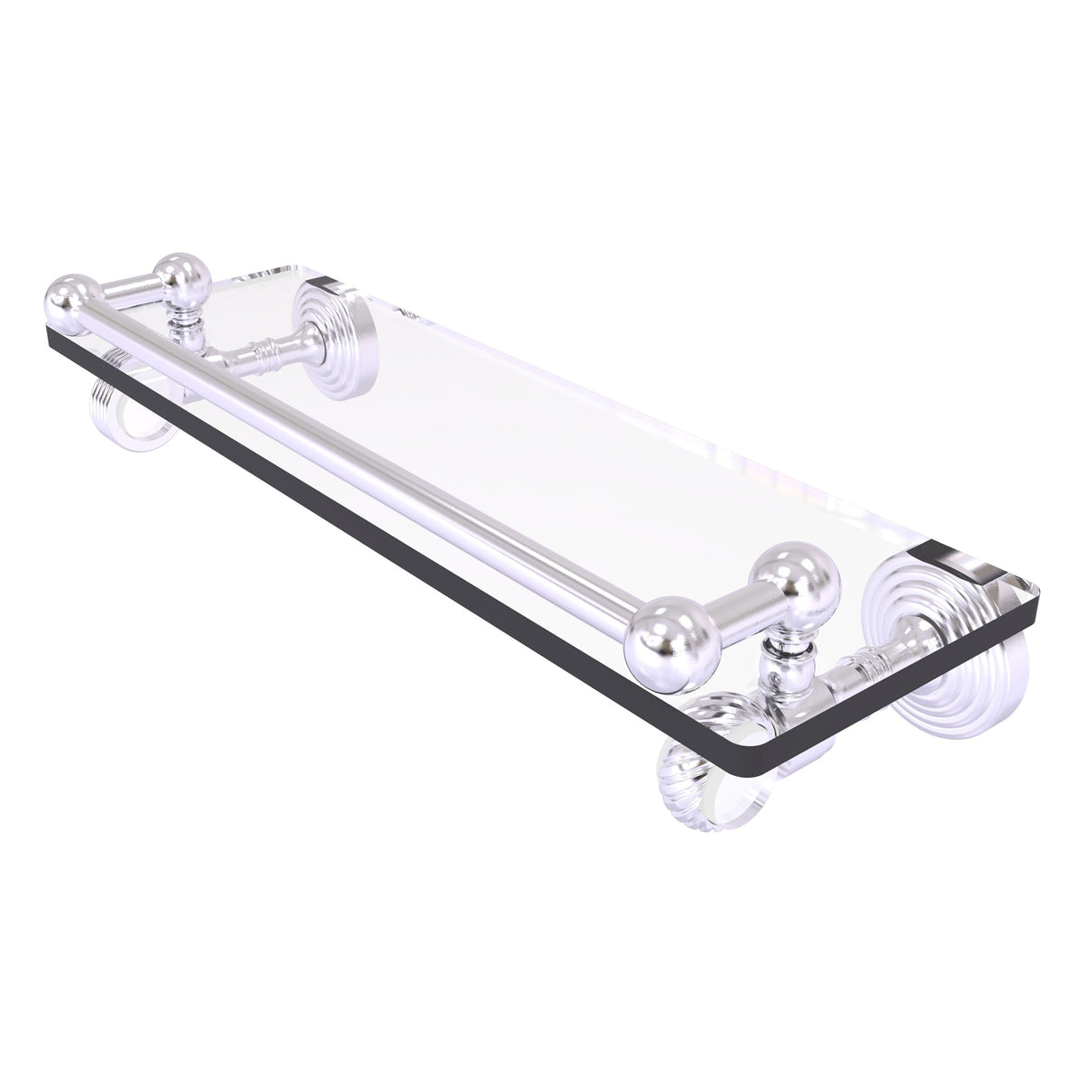 Pacific Grove Collection Glass Shelf with Gallery Rail with Twisted Accents