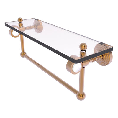 Pacific Grove Collection Glass Shelf with Towel Bar with Smooth Accents