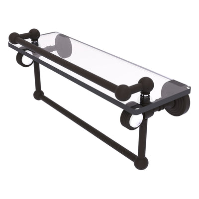 Pacific Grove Collection Glass Shelf with Gallery Rail and Towel Bar with Grooved Accents