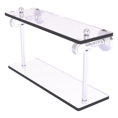 Pacific Grove Collection Two Tiered Glass Shelf with Smooth Accents