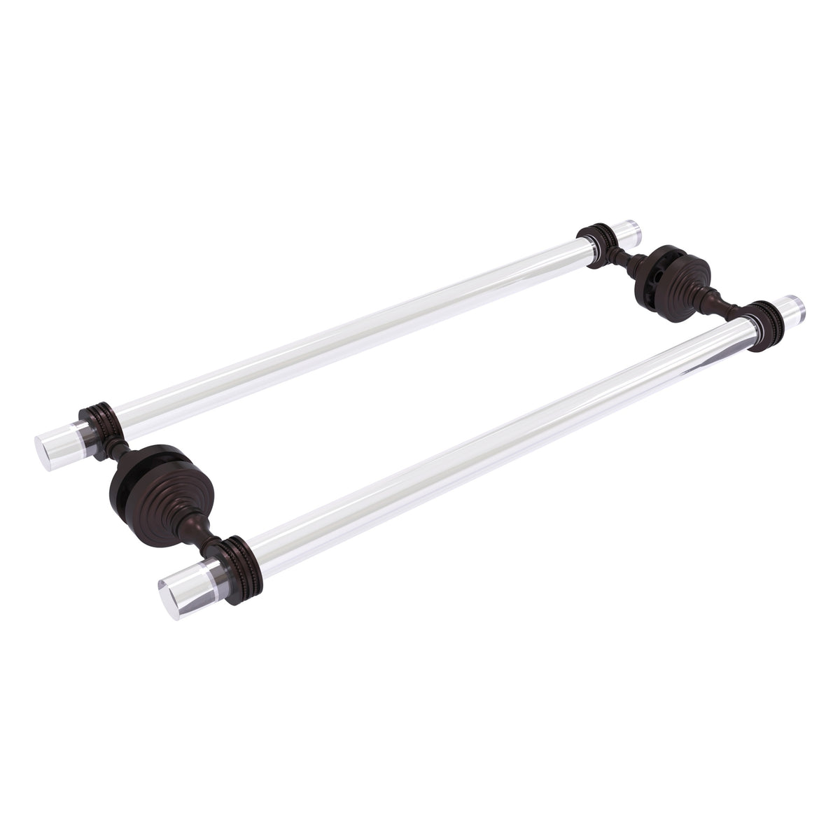 Pacific Grove Collection Back to Back Shower Door Towel Bar with Dotted Accents