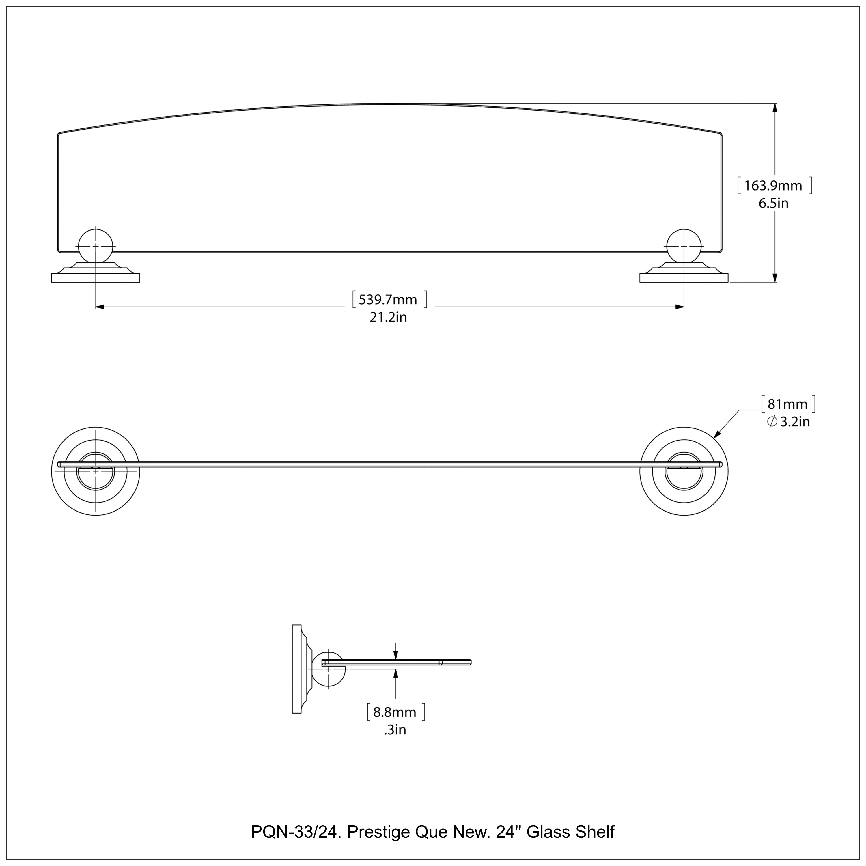 Prestige Que New Collection Glass Shelf